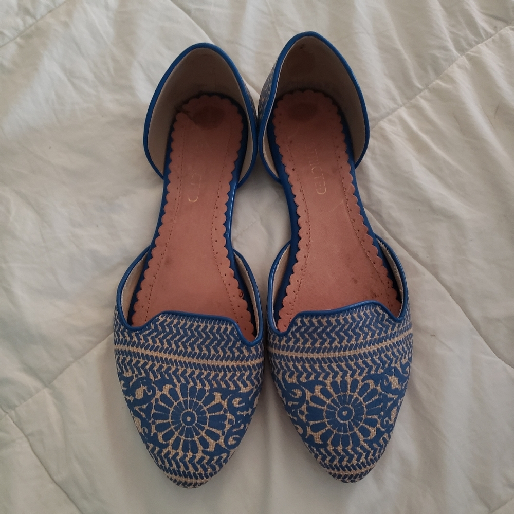 10 Loafer Flats Summer Slip On Shoe Blue Beige